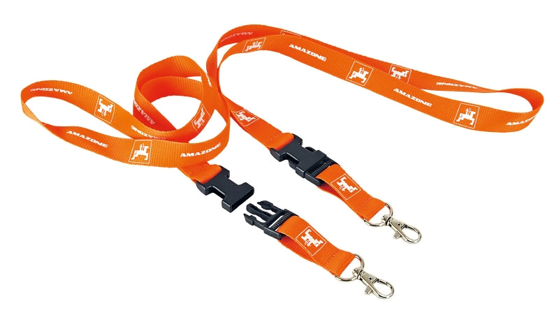 Schlüsselband, orange/weiß