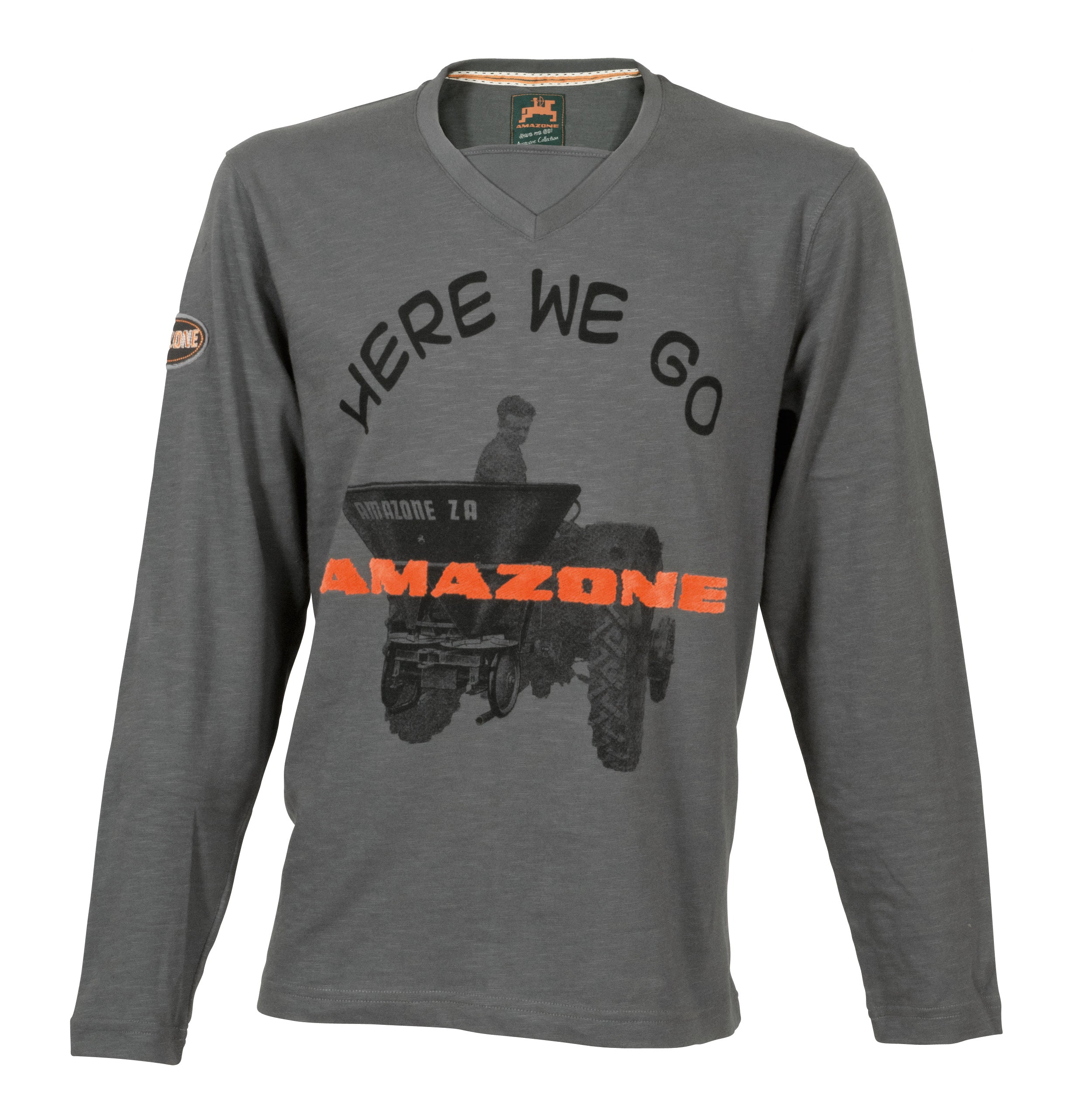 Herren-T-Shirt, anthrazit, Langarm