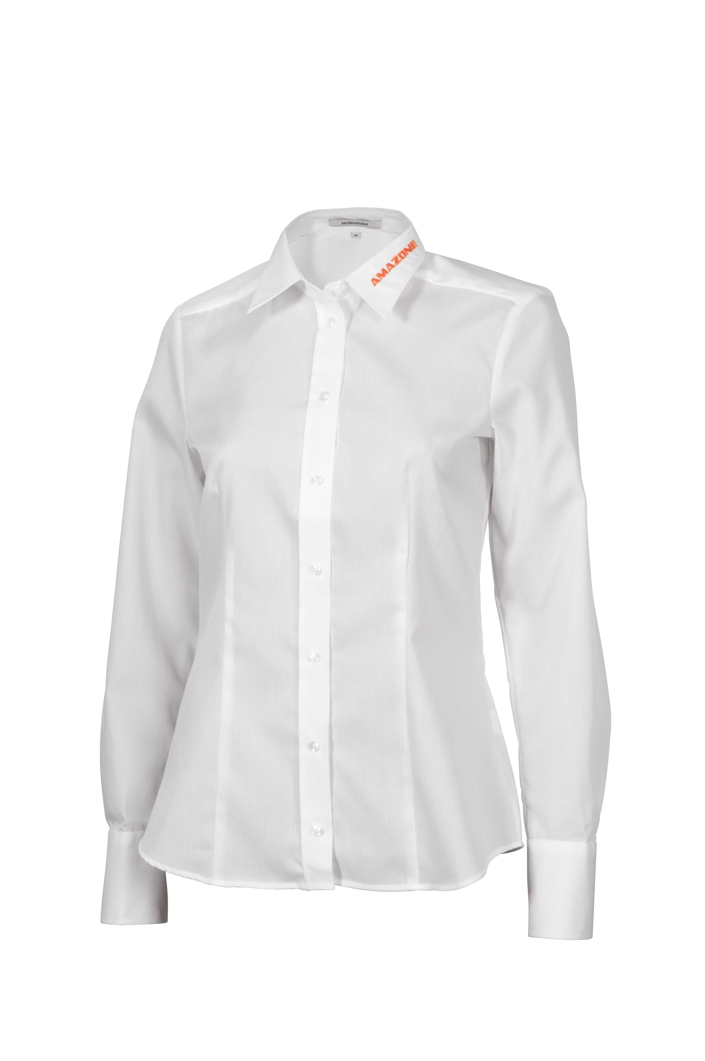 Damen-Business-Bluse, weiß, Langarm