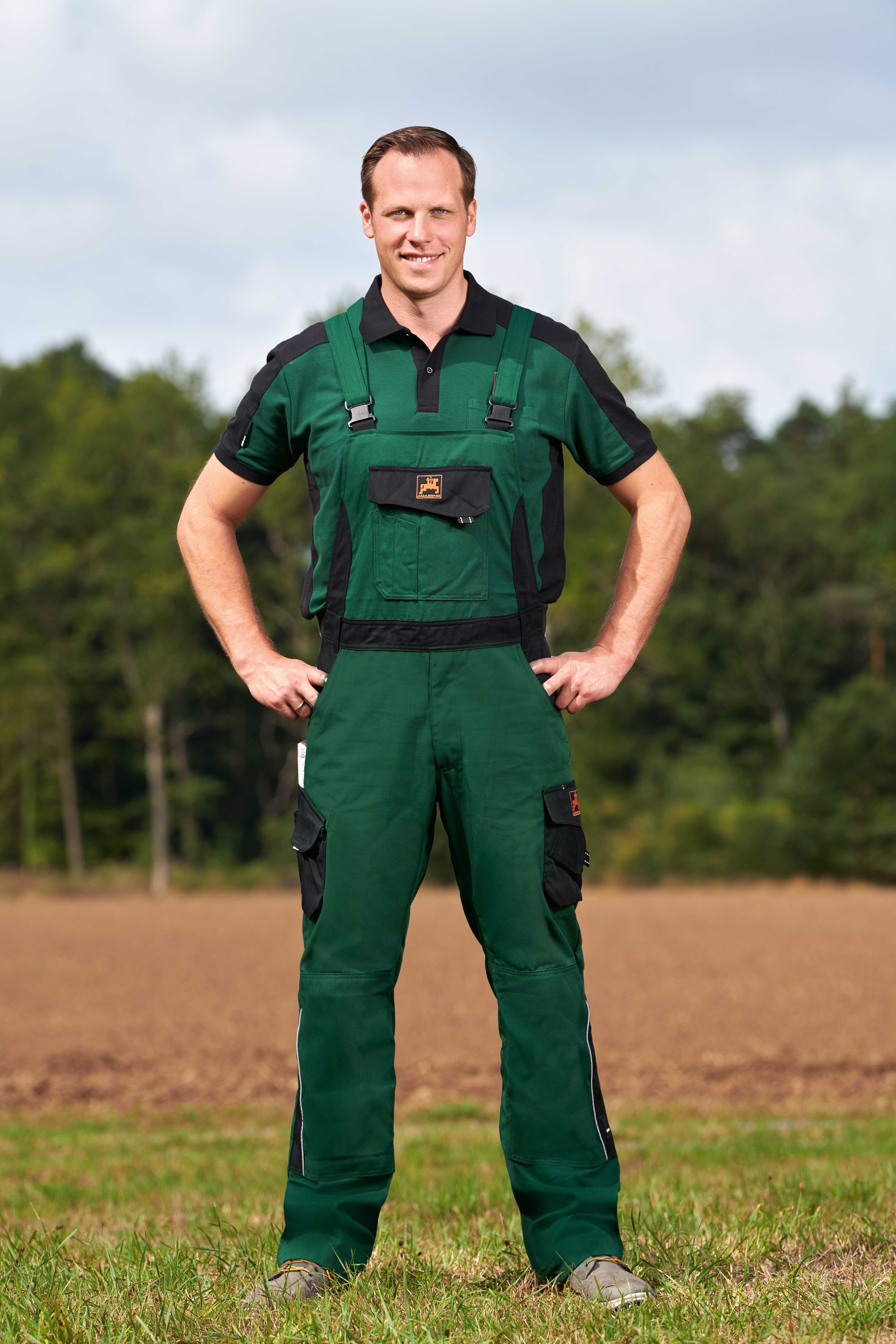 Herren-Arbeits-Poloshirt, grün/schwarz