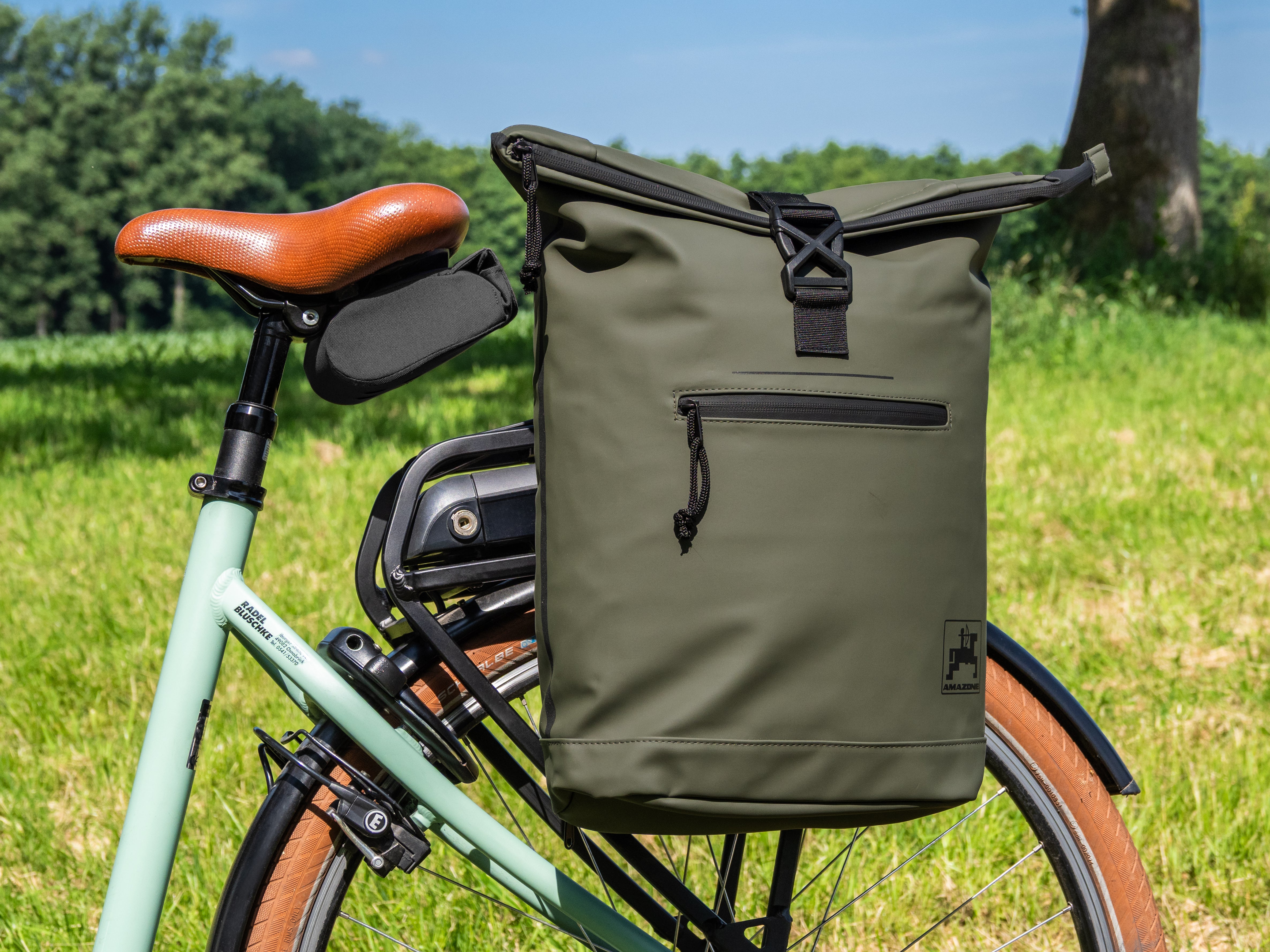 Fahrrad-Rucksack, olivgrün