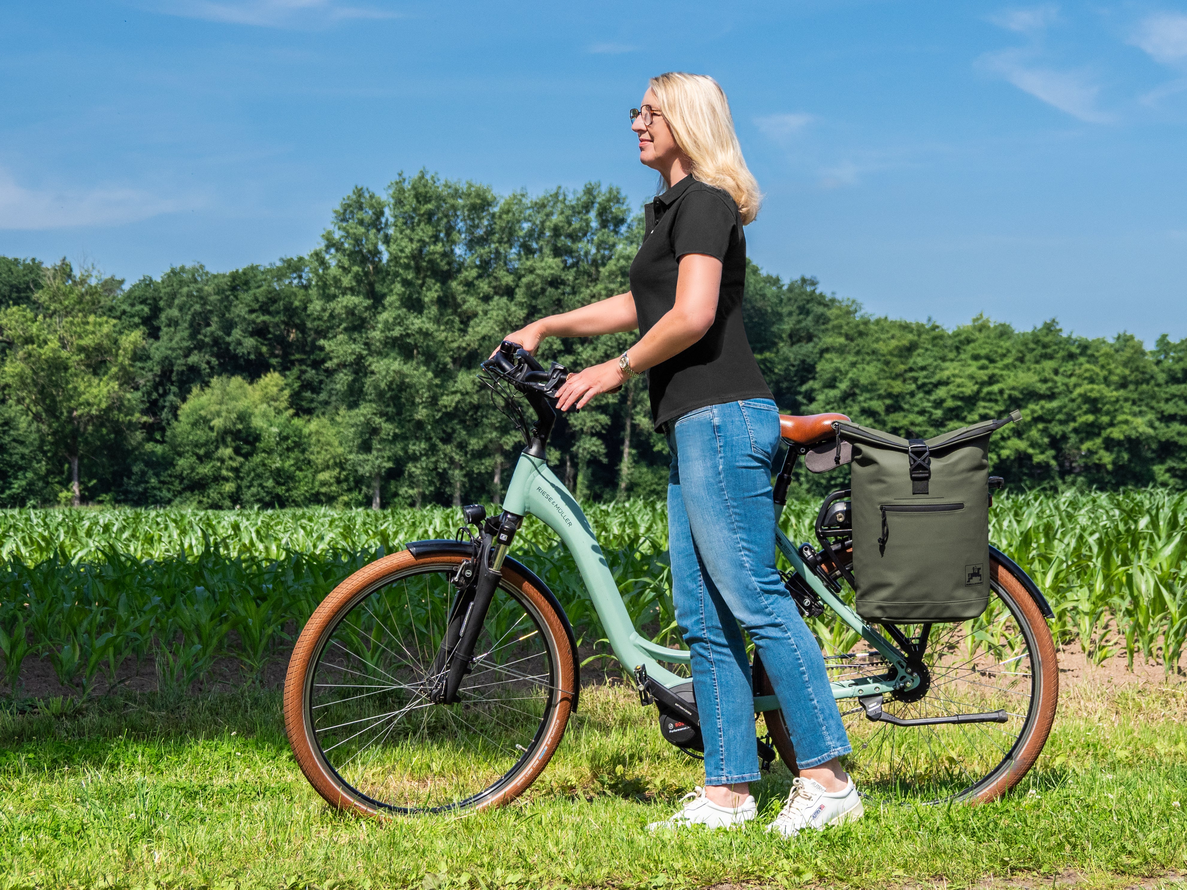 Fahrrad-Rucksack, olivgrün