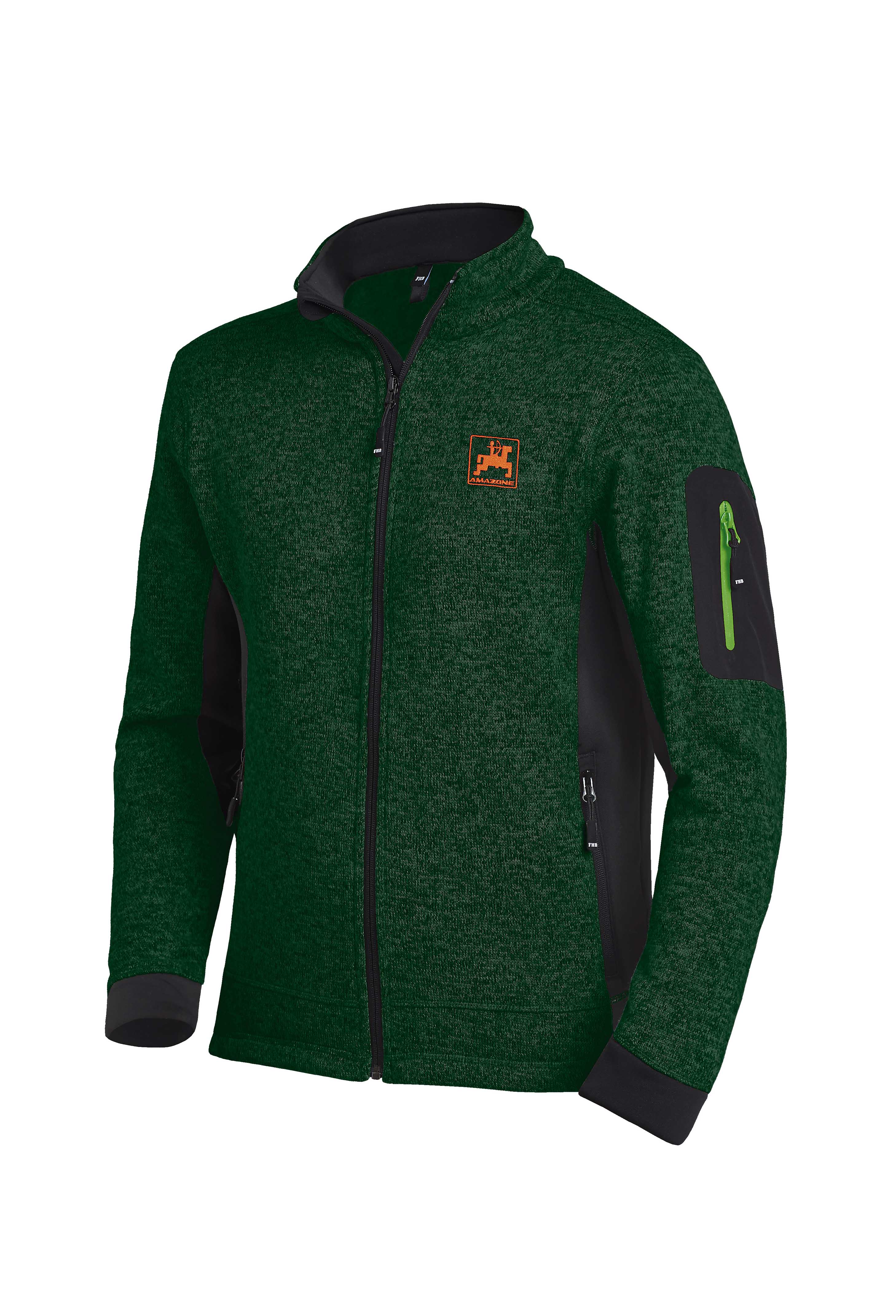 Herren-Strick-Fleecejacke,  grün/schwarz