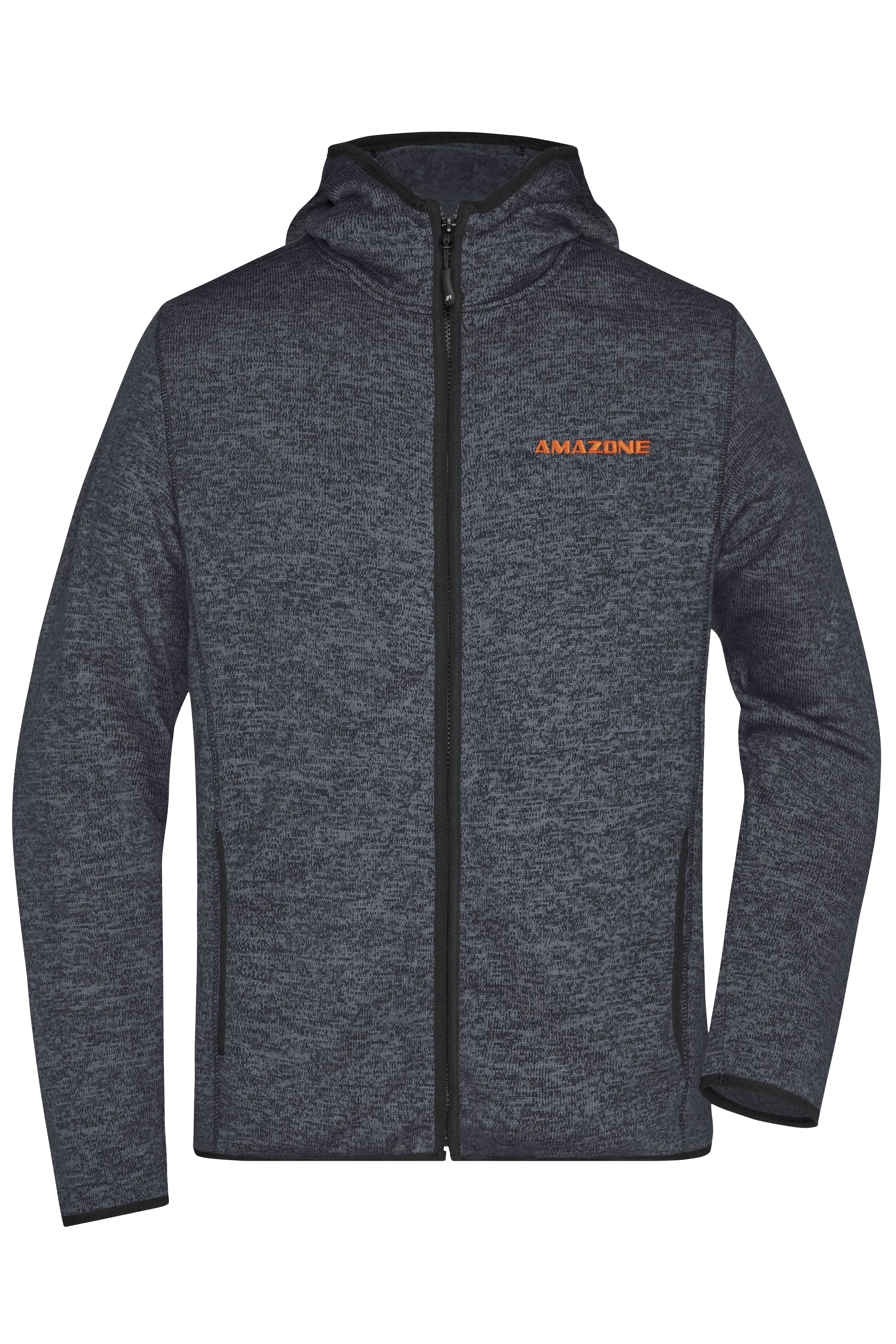 Kapuzen-Strick-Fleecejacke