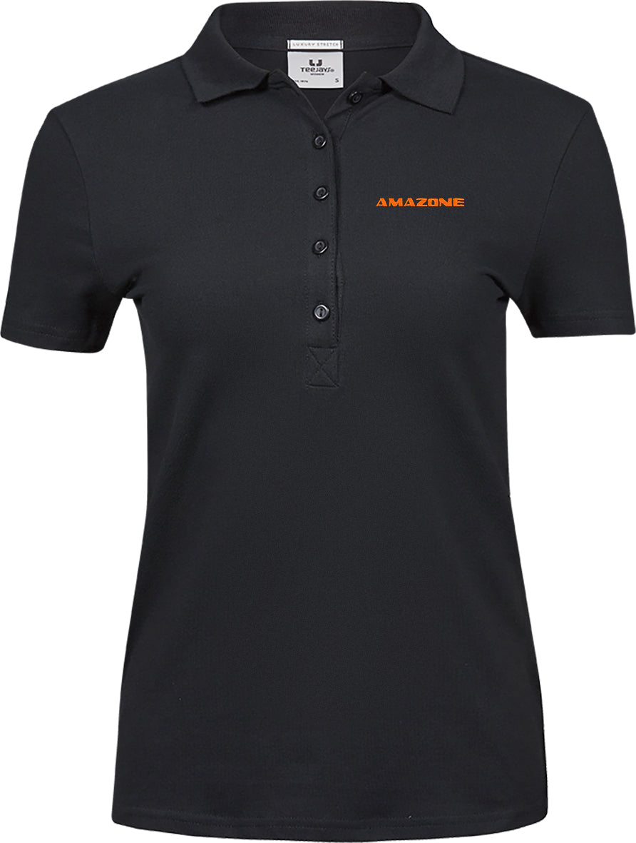 Damen-Poloshirt, schwarz