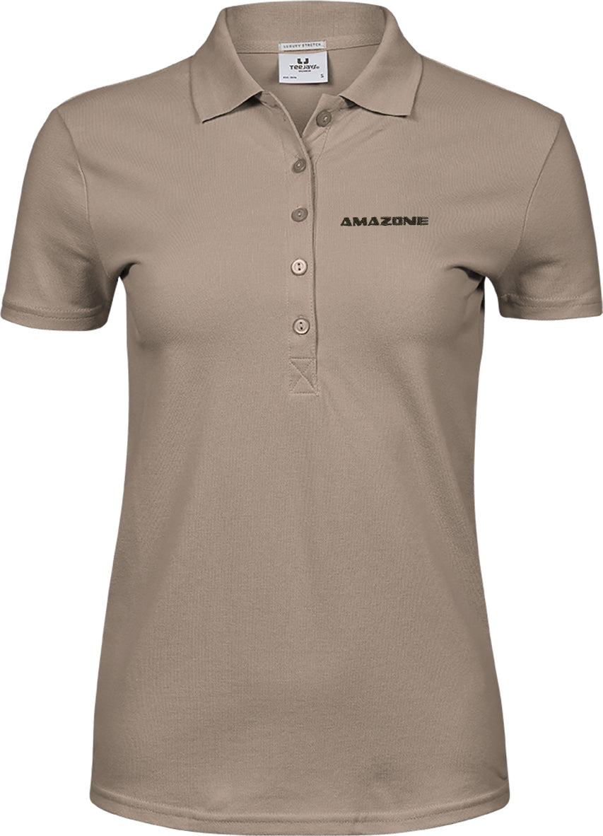 Damen-Poloshirt, steingrau