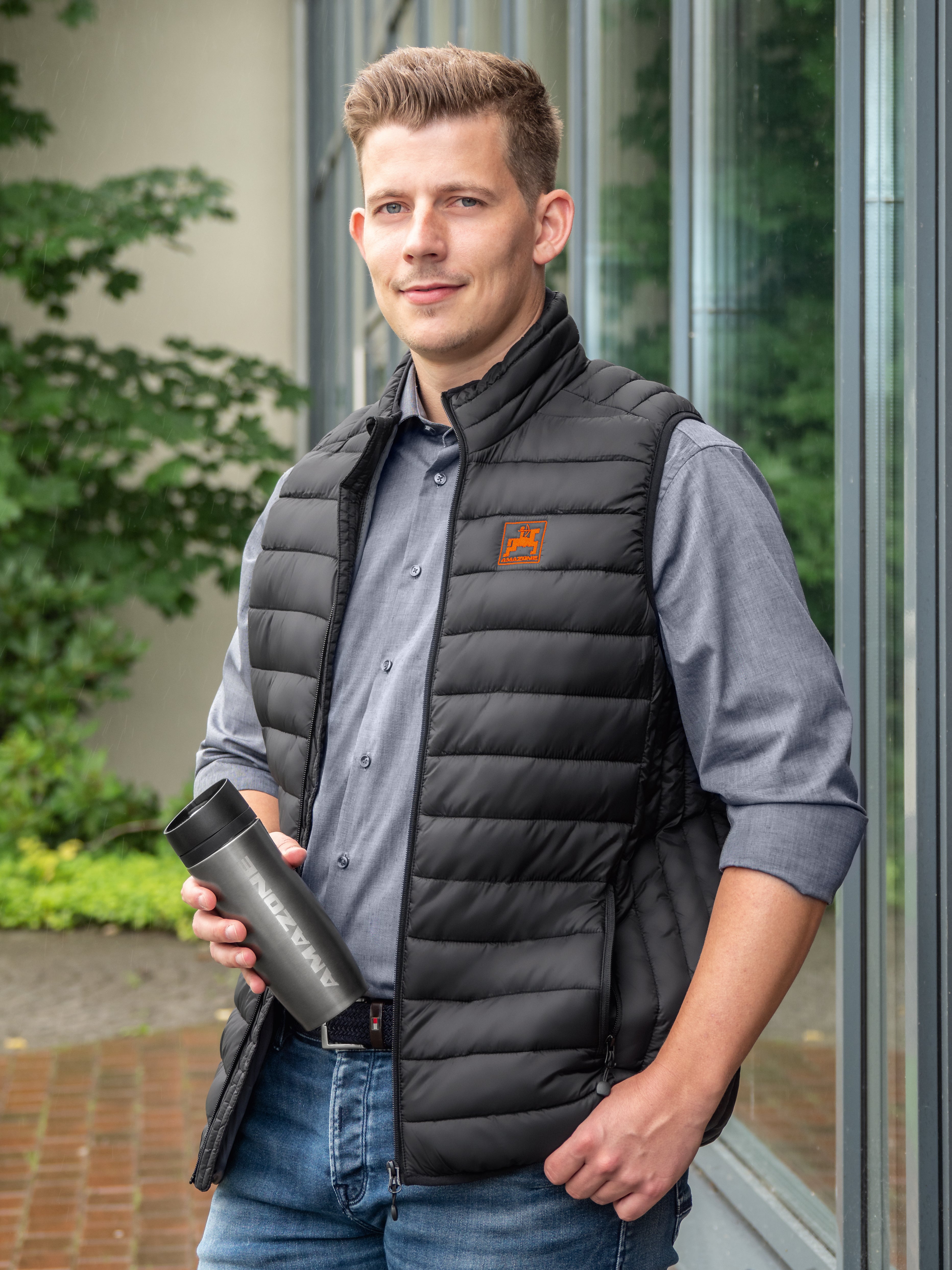 Herren-Steppweste, schwarz