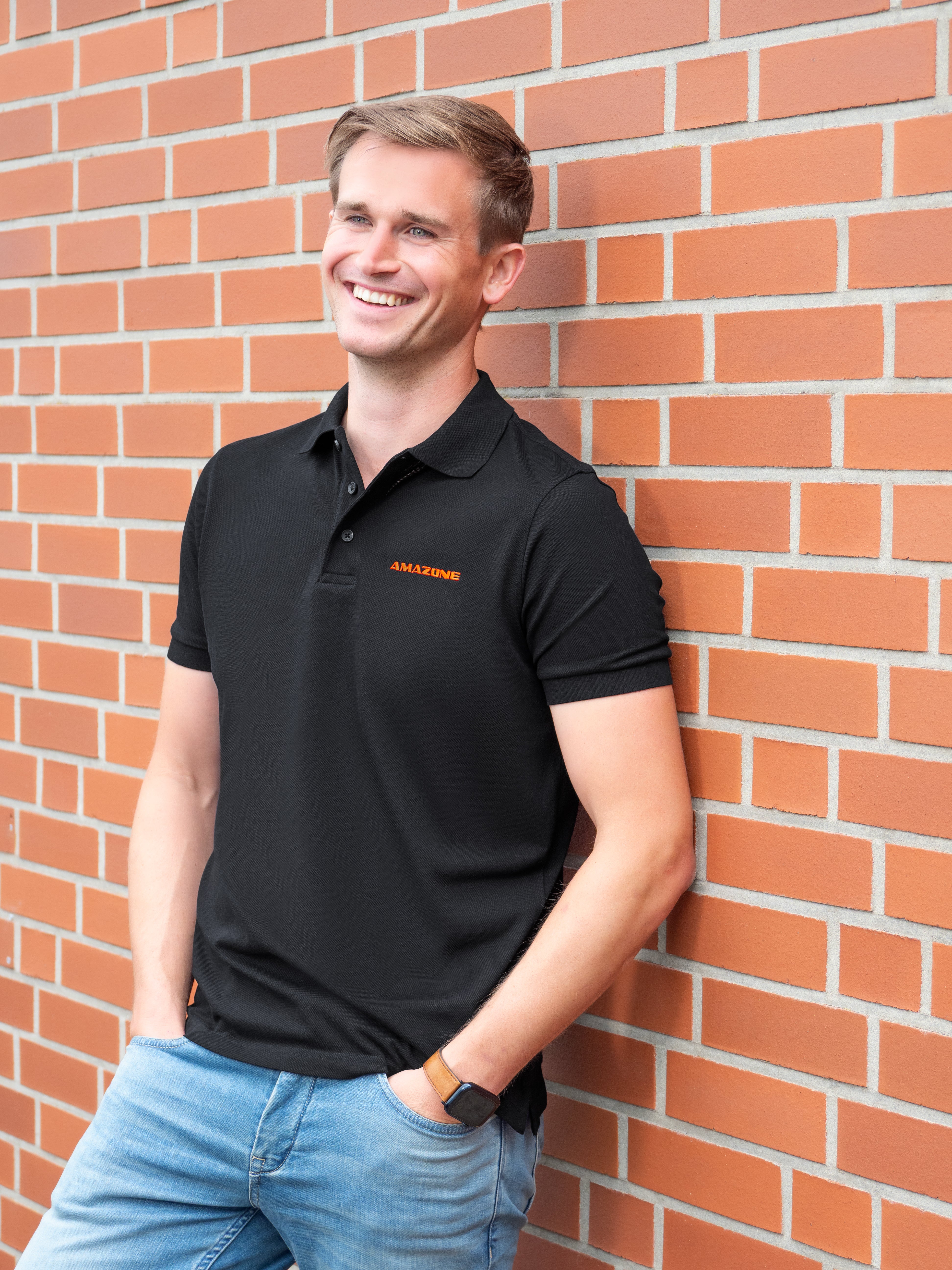 Herren-Poloshirt, schwarz
