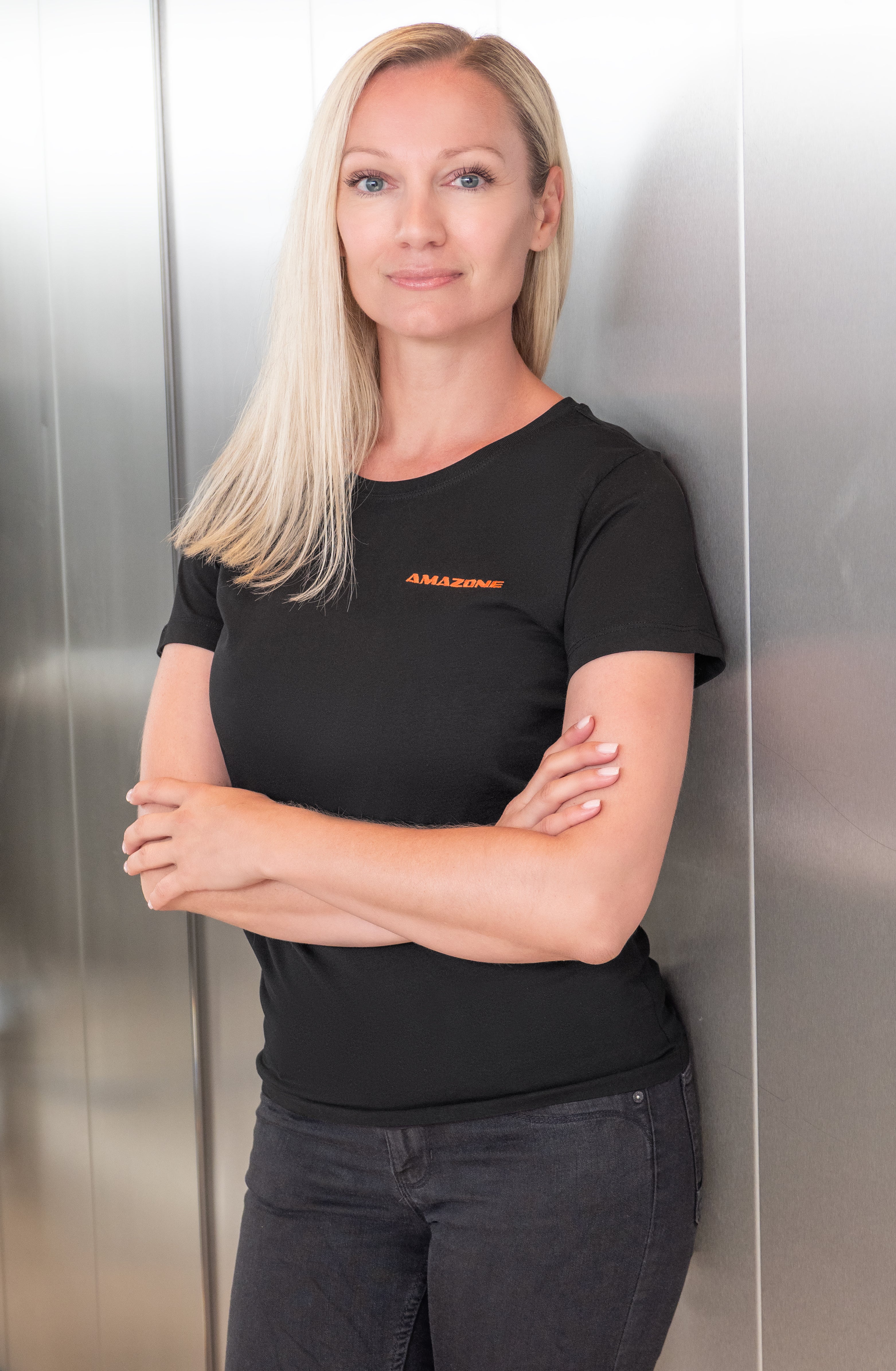 Damen-T-Shirt, schwarz