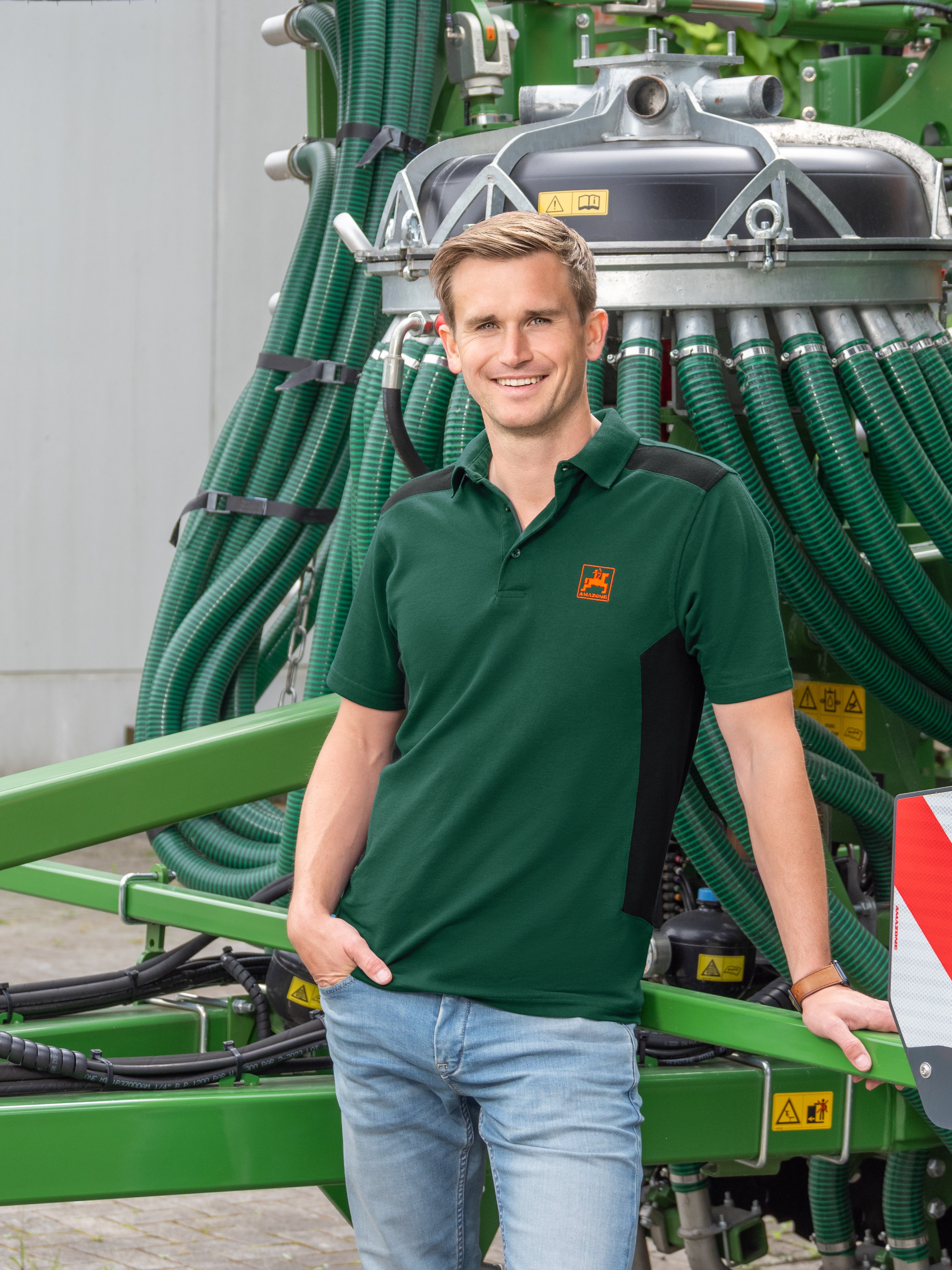 Herren-Arbeits-Poloshirt, grün/schwarz