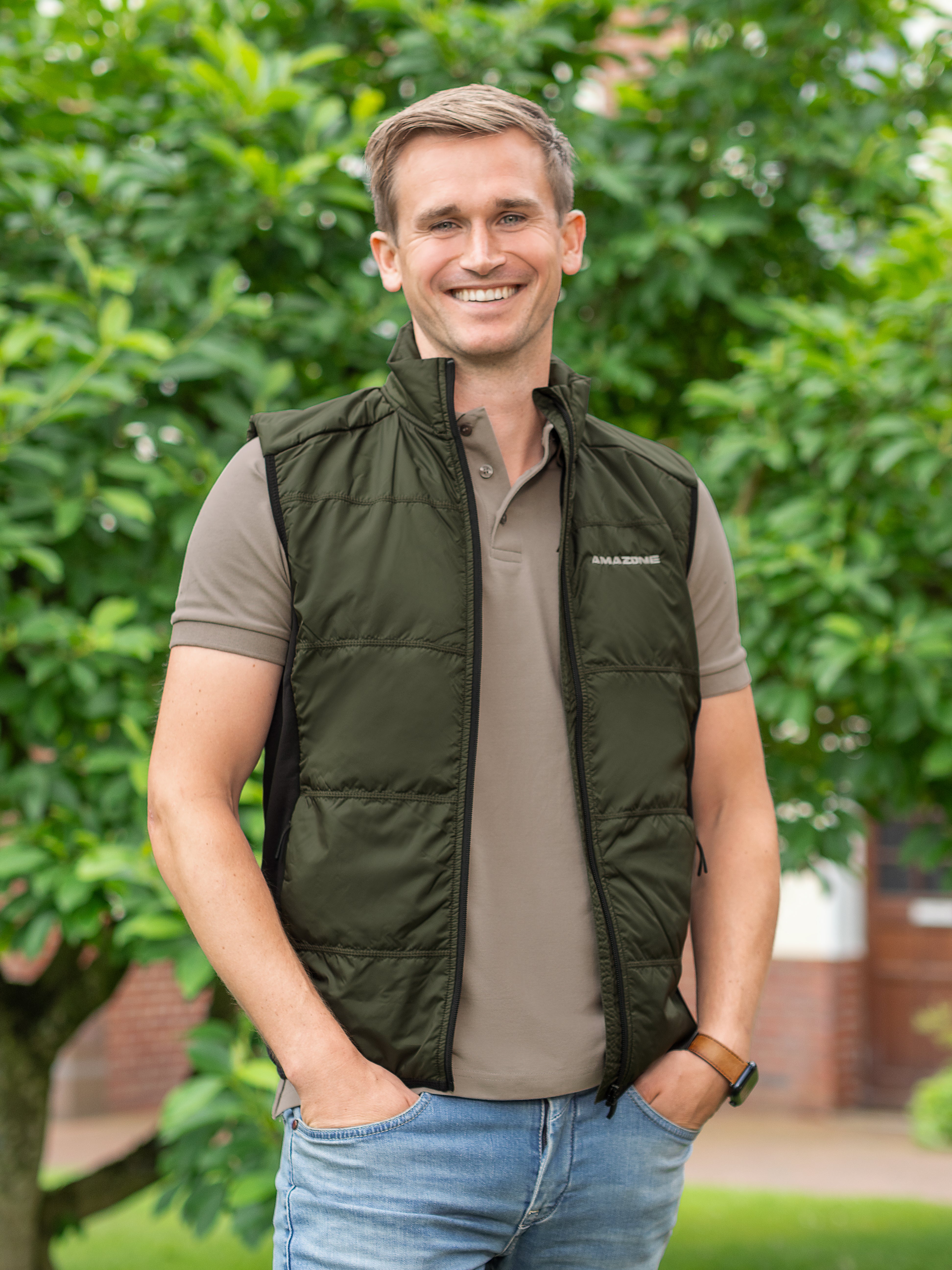 Herren-Poloshirt, steingrau