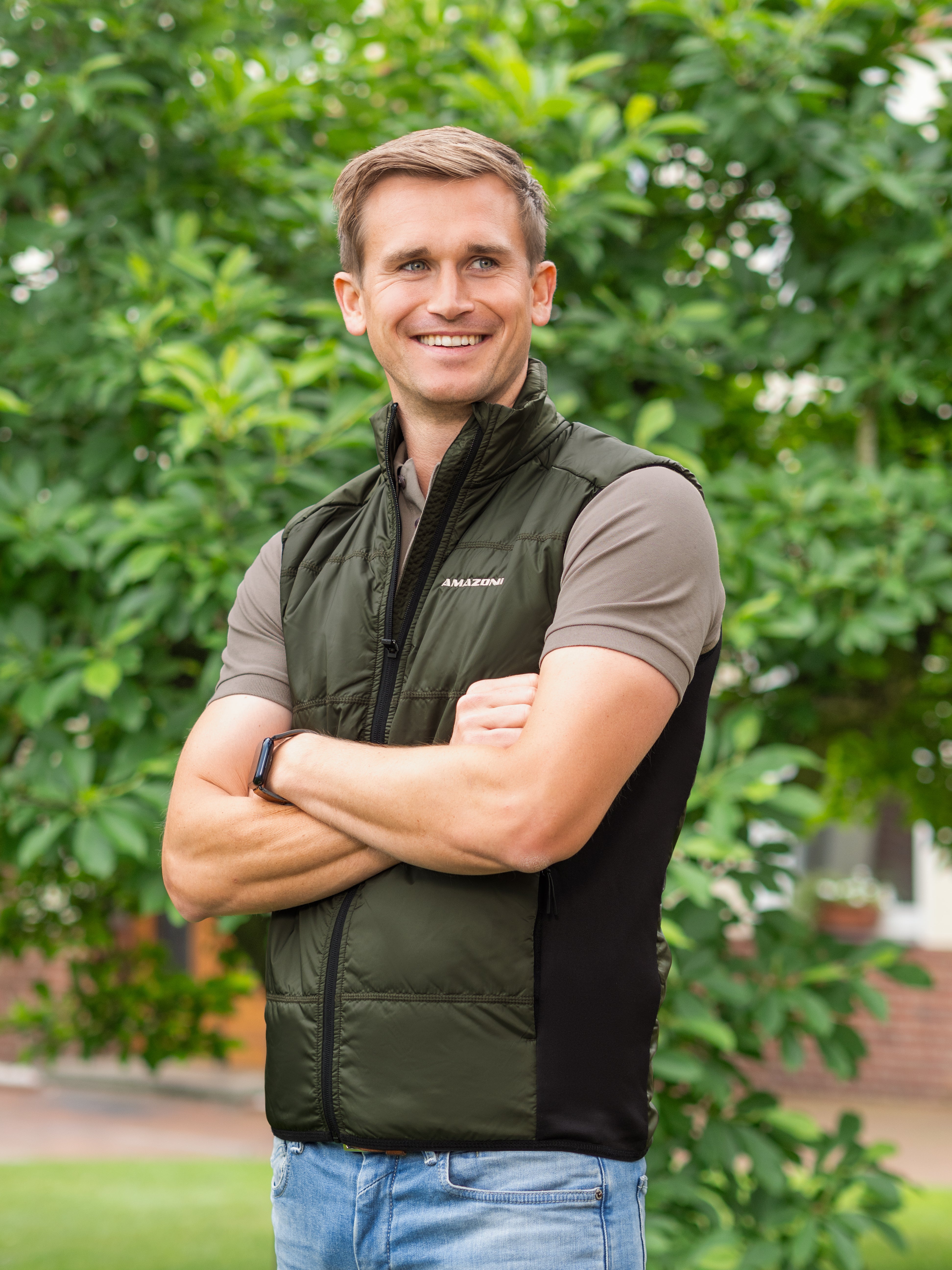 Hybrid-Weste, olivgrün/schwarz, unisex