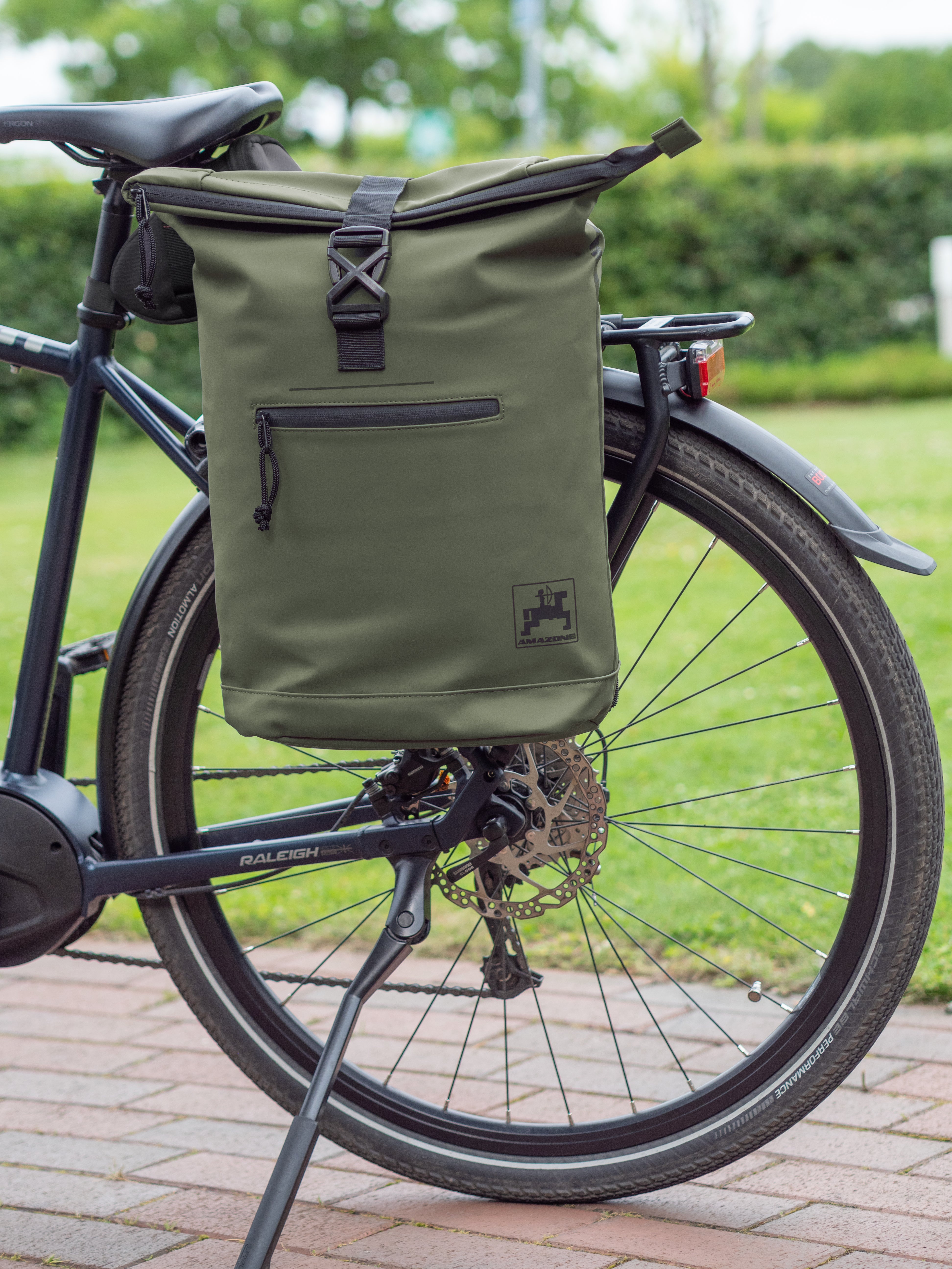 Fahrrad-Rucksack, olivgrün