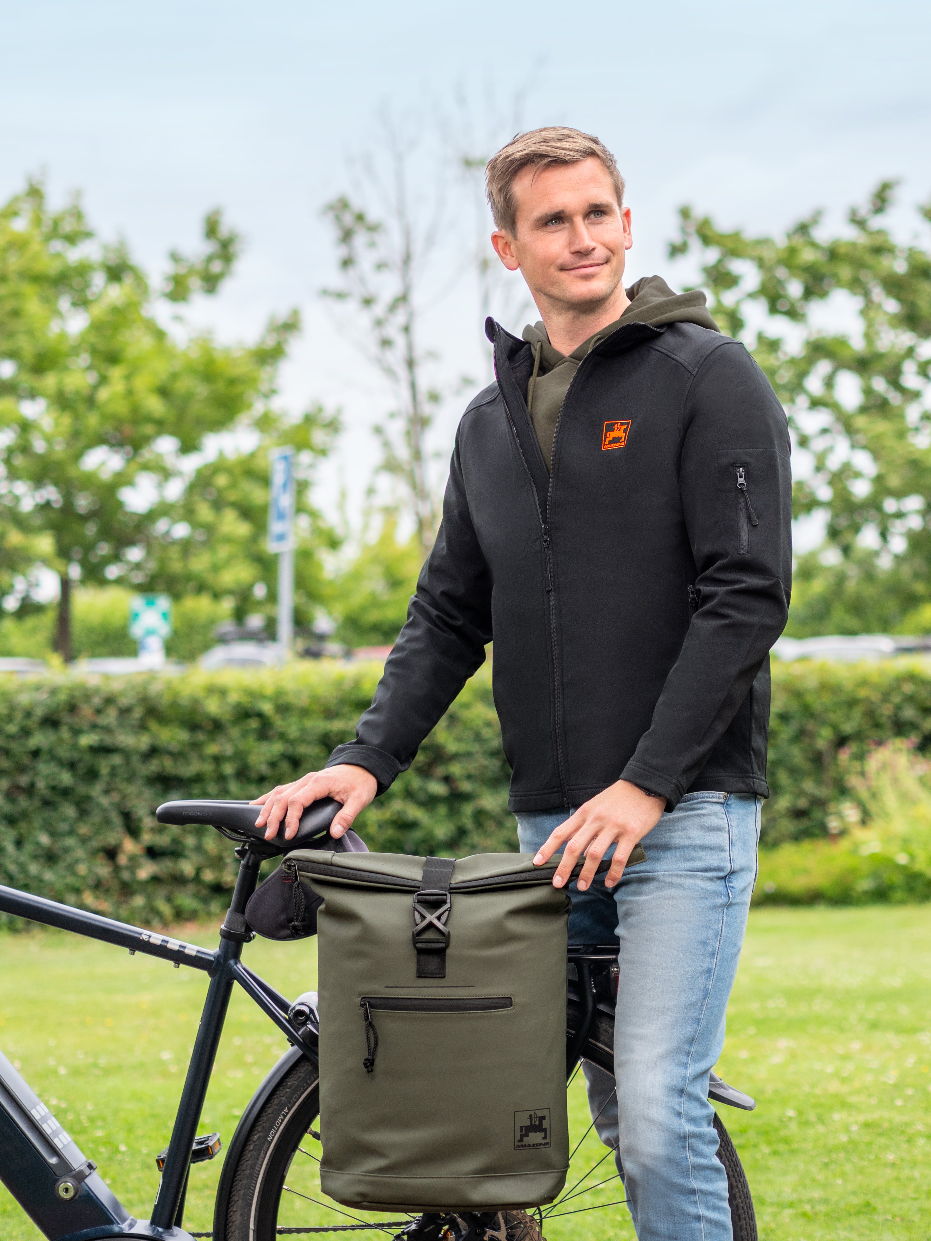 Fahrrad-Rucksack, olivgrün