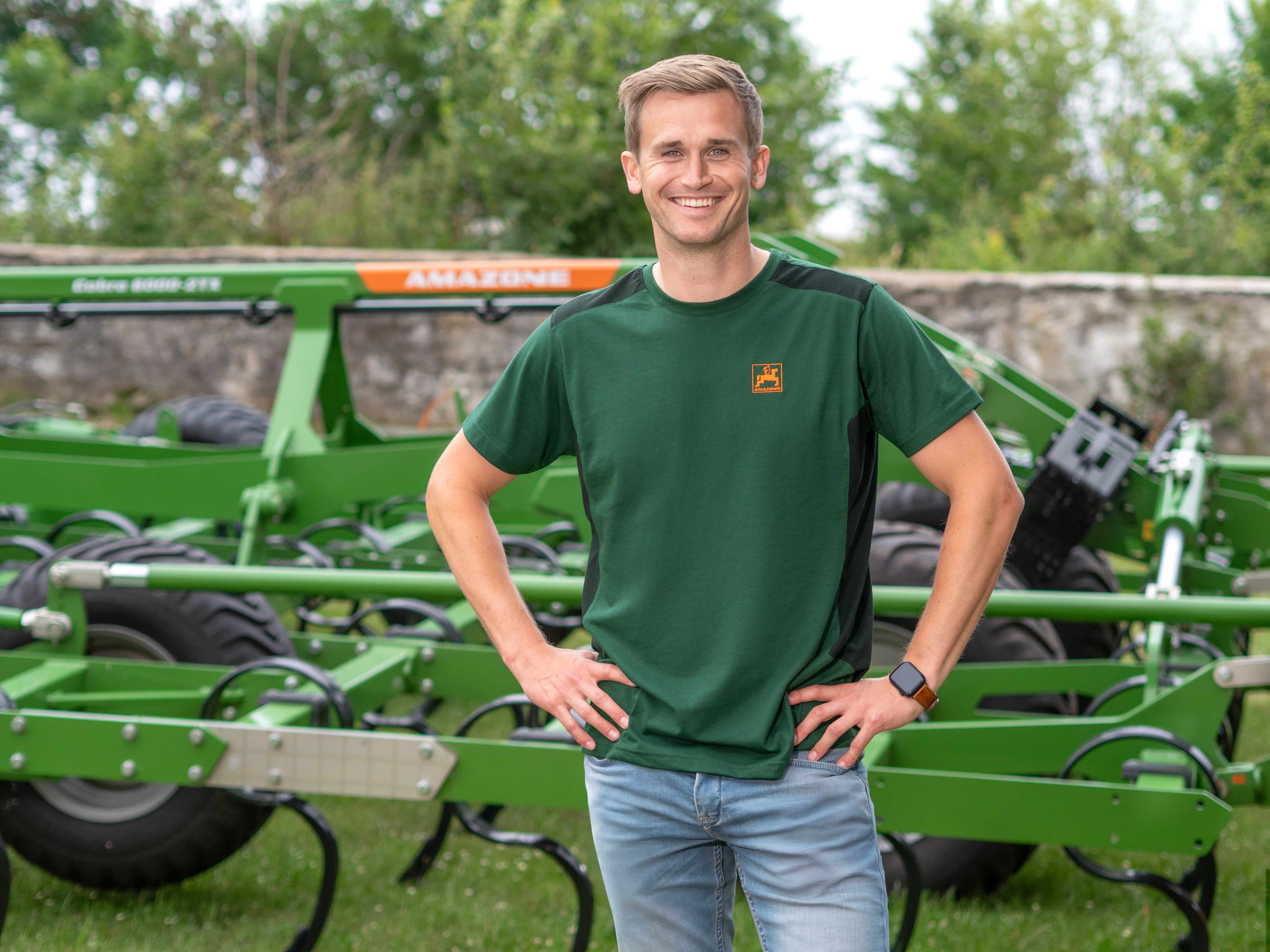 Herren- Arbeits-T-Shirt, grün/schwarz