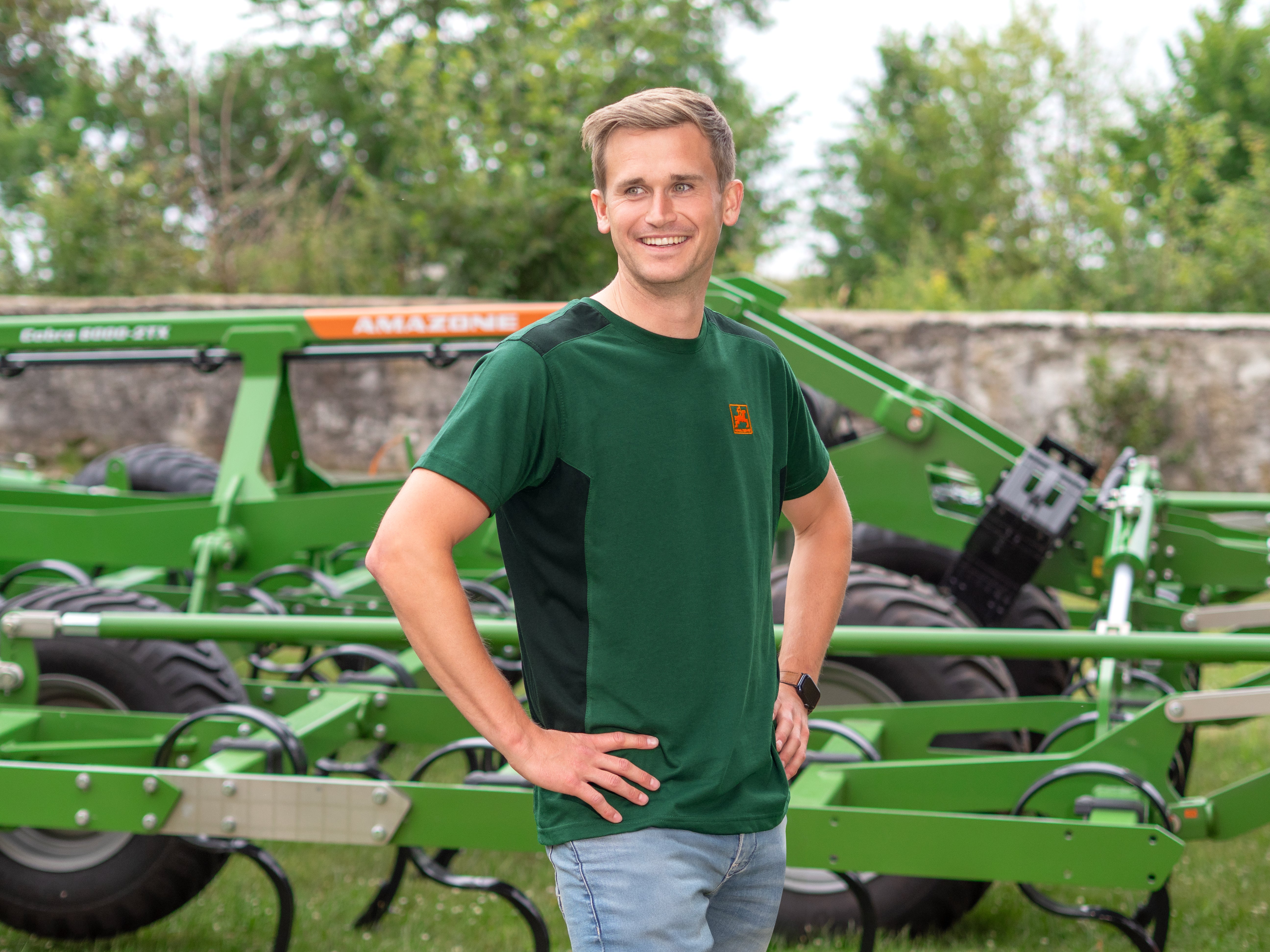 Herren- Arbeits-T-Shirt, grün/schwarz