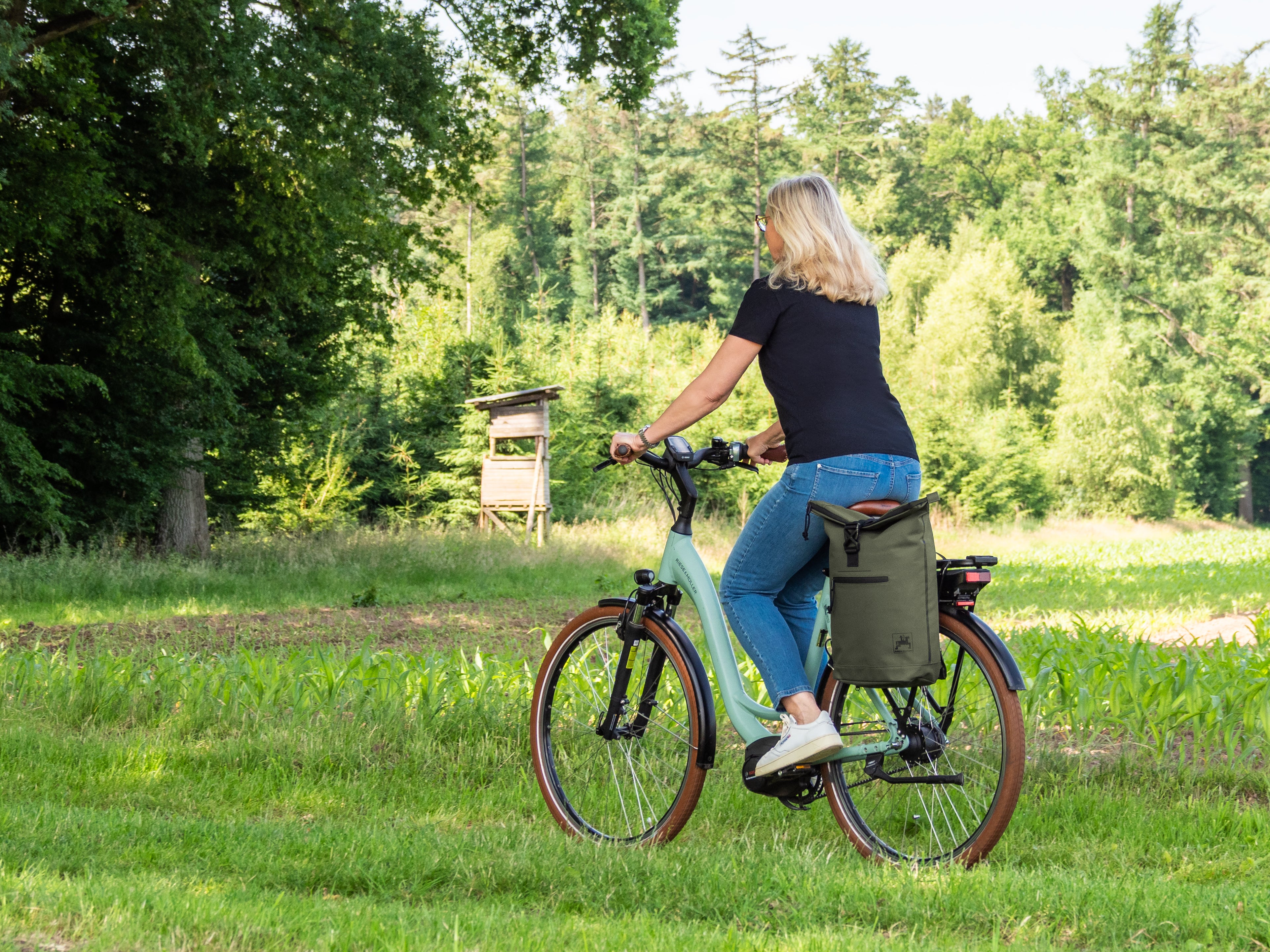 Fahrrad-Rucksack, olivgrün